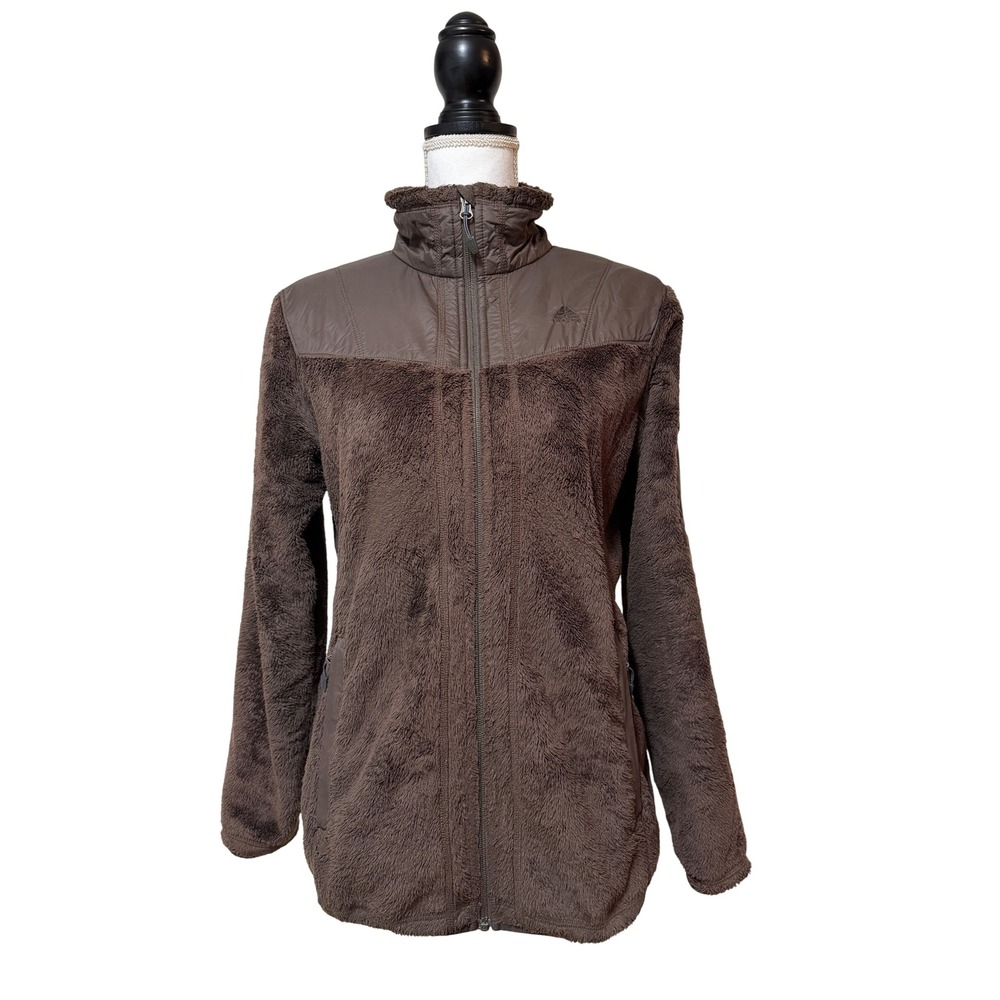 Nike ACG‎ Fleece Jacket Brown Full Zip Puffer Accent Women's Size M